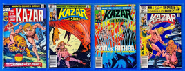 Lot Of 4 Marvel Kazar Ka-zar Comic Books 1970s-1980's Fair-VF+