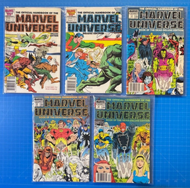 Handbook of the Marvel Universe Deluxe Edition (1985 Marvel) Lot Of 5 Comics